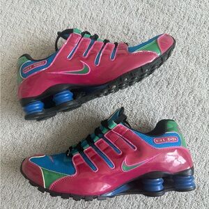 Nike Shox NikeID Womens Size 10 Pink Blue Green Custom Y2K Running Shoes Retro